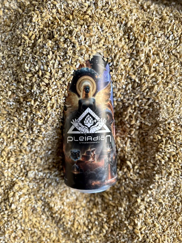 Lata Pleiadian sobre grano de malta artesanal